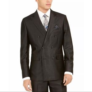 Tallia Shimmery Black Sport Coat Jacket Double Breasted VSSE1TNV0021 Size 44LONG